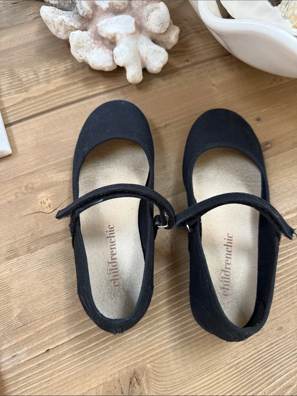 Girls SZ30cm black canvas Mary Jane
